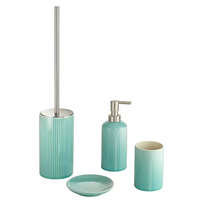 Gedy Sabina Vaso de encimera - Cerámica, Aguamarina - Vista angular
