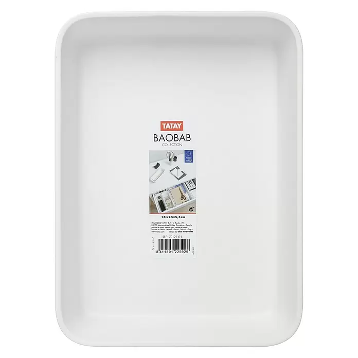 Tatay Baobab Organizador A5 - L x An x Al: 24 x 17,7 x 5,6 cm, Blanco - Vista descendente