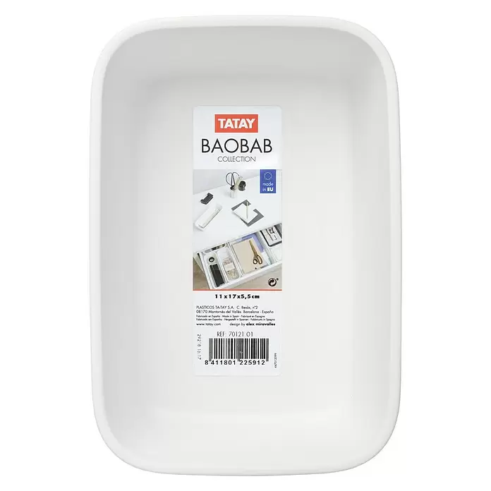 Tatay Baobab Organizador A6 - L x An x Al: 11,3 x 17 x 5,6 cm, Blanco - Vista descendente