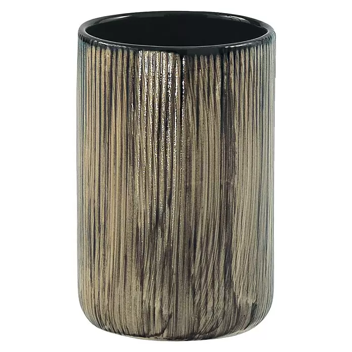 Gedy Naomi Vaso de encimera - Cerámica, Crema, Negro - Vista frontal