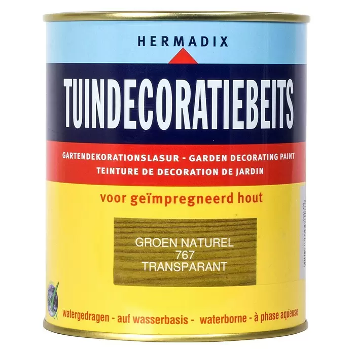 Hermadix Houtbeits voor tuindecoratie 767 groen naturel - 750 ml, Groen Naturel, Mat - Vooraanzicht