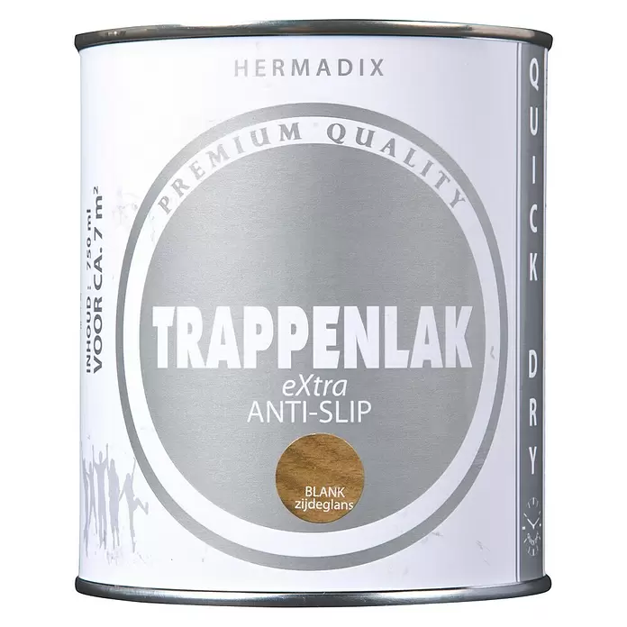 Hermadix Lak voor trappen eXtra Anti Slip - Blank, 750 ml, Zijdeglans - Vooraanzicht
