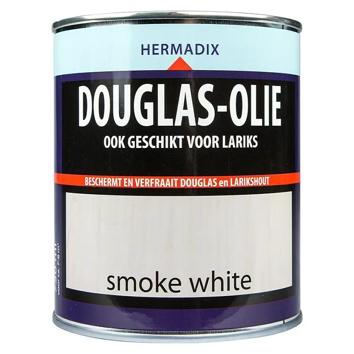 Hermadix Houtolie voor douglas en larikshout Smoke White - Smoke White, 750 ml - Vooraanzicht