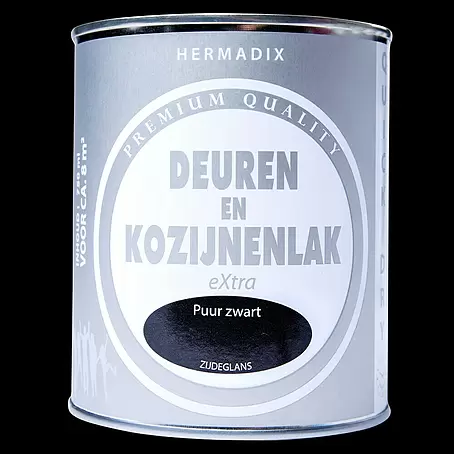 Hermadix  Lak voor kozijnen en deuren puur zwart