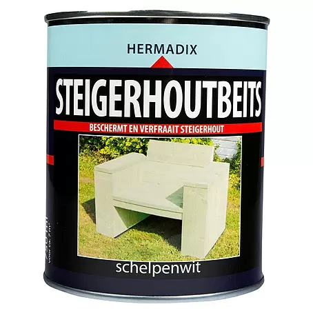Hermadix  Houtbeits voor steigerhout schelpenwit