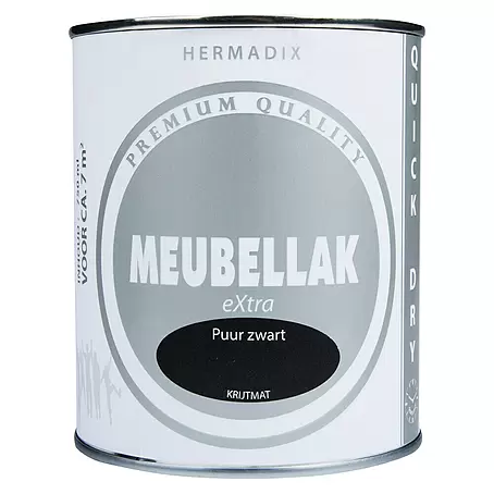 Hermadix  Lak voor meubels Puur Zwart