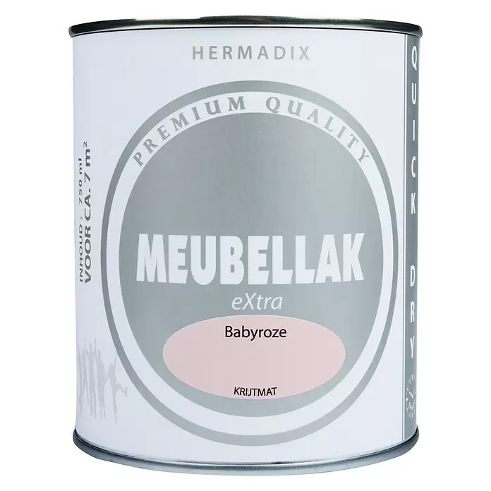 Hermadix Lak voor meubels Babyroze - Babyroze, 750 ml, Mat - Vooraanzicht