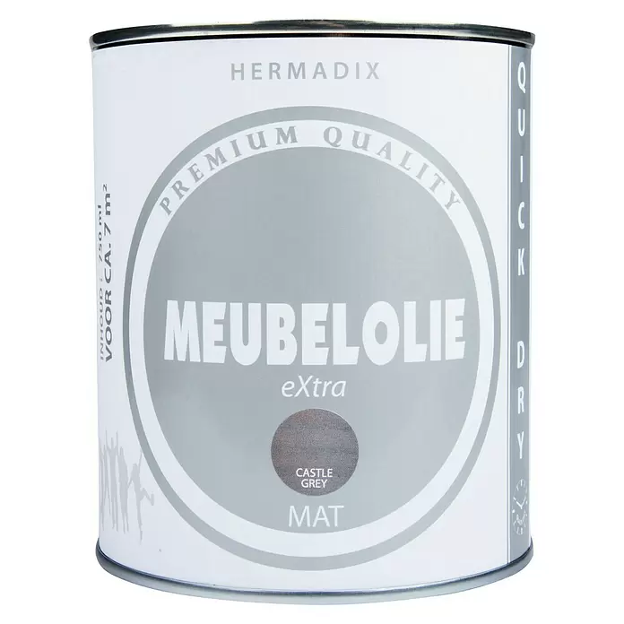 Hermadix Meubelolie eXtra Castle Grey - Castle Grey, 750 ml, Mat - Vooraanzicht