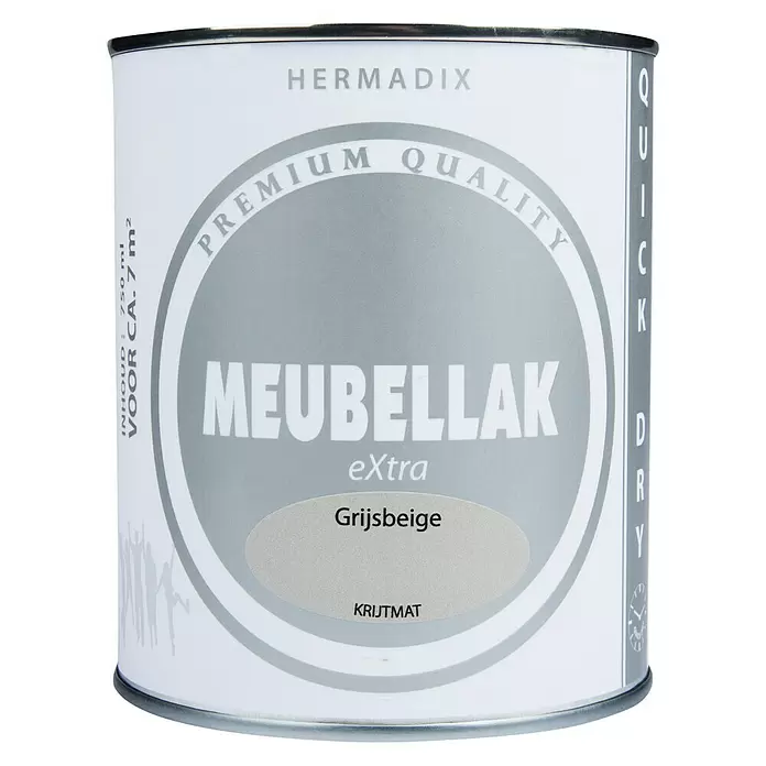 Hermadix Lak voor meubels Grijsbeige - Grijsbeige, 750 ml, Mat - Vooraanzicht