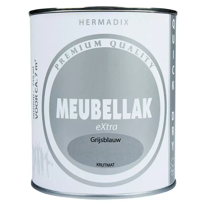 Hermadix Lak voor meubels Grijsblauw - Grijsblauw, 750 ml, Mat - Vooraanzicht