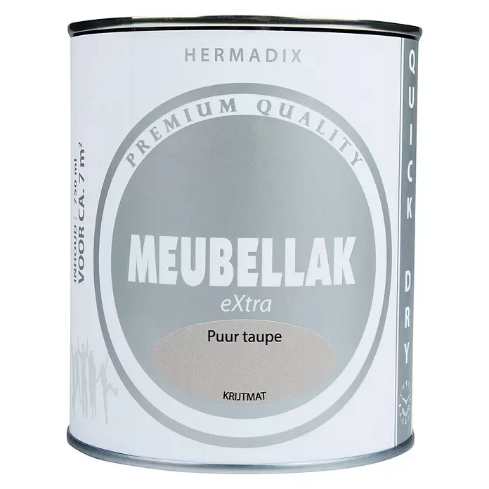 Hermadix Lak voor meubels Puur taupe - Puur Taupe, 750 ml, Mat - Vooraanzicht