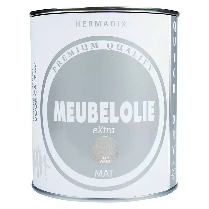 Hermadix Meubelolie eXtra Grey Wash - Grey Wash, 750 ml, Mat - Vooraanzicht