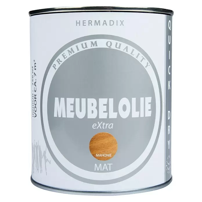 Hermadix Meubelolie eXtra Mahonie - Mahonie, 750 ml, Mat - Vooraanzicht