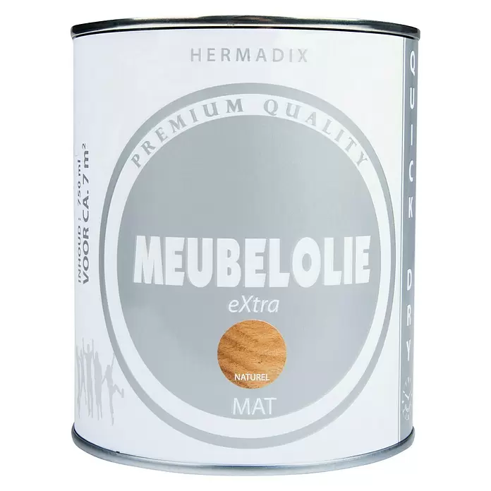Hermadix Meubelolie eXtra Naturel - Naturel, 750 ml, Mat - Vooraanzicht