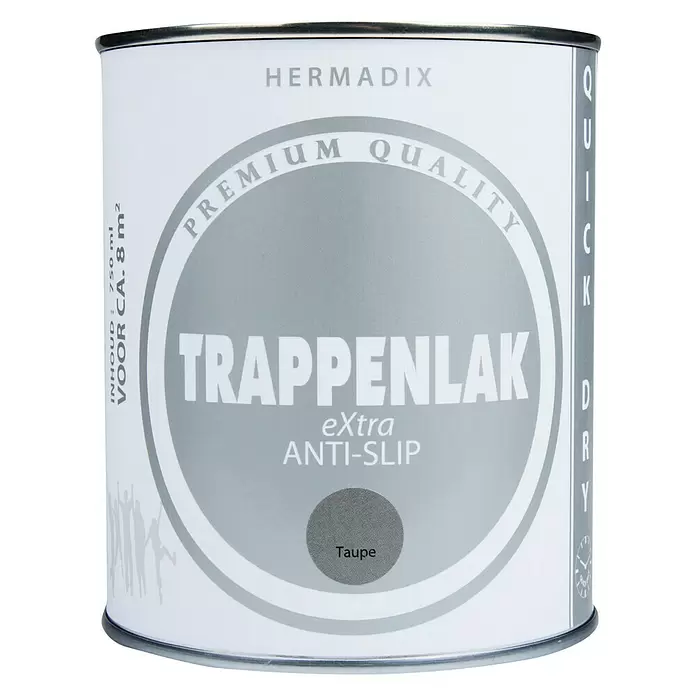 Hermadix Lak voor trappen eXtra Anti Slip Taupe - Taupe, 750 ml, Zijdeglans - Vooraanzicht