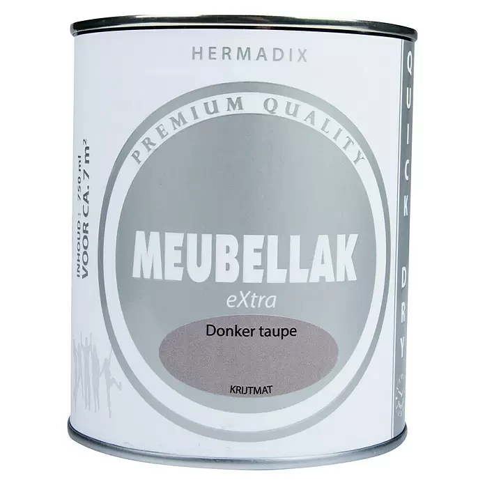 Hermadix Lak voor meubels Donker Taupe - Donker Taupe, 750 ml, Mat - Vooraanzicht