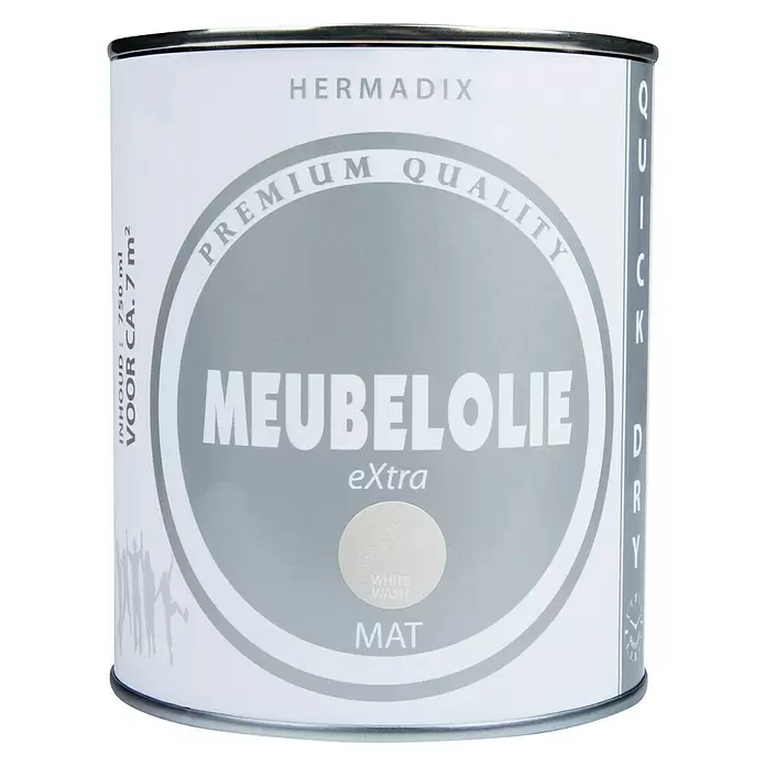 Hermadix Meubelolie eXtra White Wash - White Wash, 750 ml, Mat - Vooraanzicht