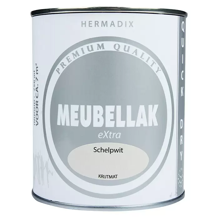 Hermadix Lak voor meubels Schelpwit - Schelpwit, 750 ml, Mat - Vooraanzicht