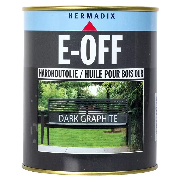 Hermadix Hardhoutolie E-OFF Dark Graphite - 750 ml, Dark Graphite, Mat - Vooraanzicht