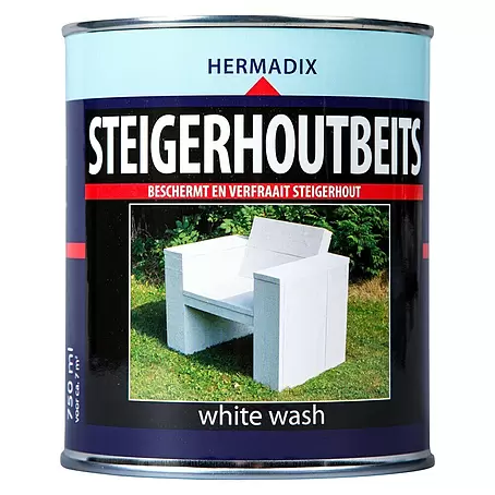 Hermadix  Houtbeits voor steigerhout white wash