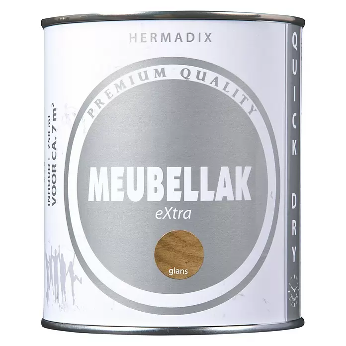 Hermadix Blanke meubellak eXtra Glans - Transparant, 750 ml, Glanzend - Vooraanzicht