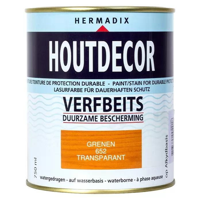 Hermadix Houtbeits houtdecor 652 grenen - Grenen, 750 ml, Zijdeglans - Vooraanzicht