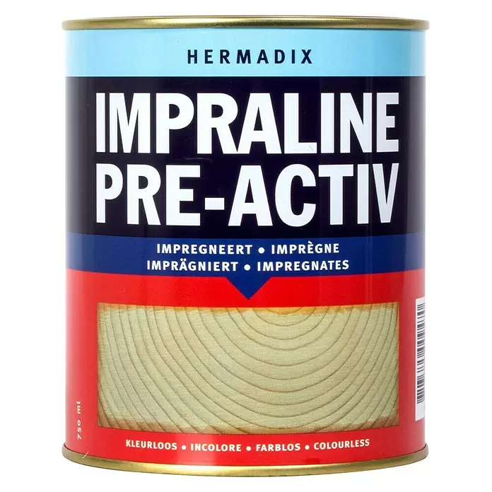 Hermadix Houtimpregneermiddel Impraline Pre-Activ Kleurloos - Kleurloos, 750 ml, Mat - Vooraanzicht