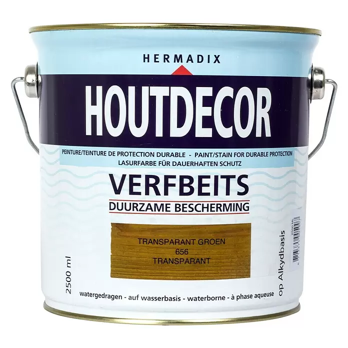 Hermadix Houtbeits houtdecor 656 transparant groen - Transparant Groen, 2,5 l, Zijdeglans - Vooraanzicht