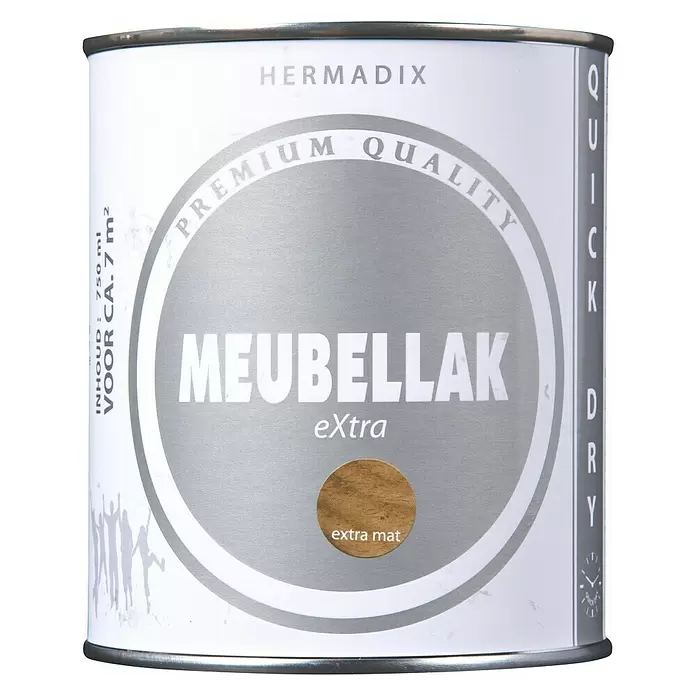 Hermadix Blanke meubellak eXtra Extra Mat - Transparant, 750 ml, Extra mat - Vooraanzicht