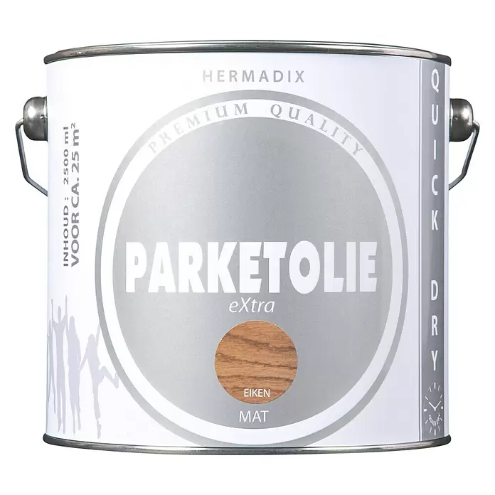 Hermadix Parketolie eXtra Eiken - Eiken, 2,5 l, Mat - Vooraanzicht
