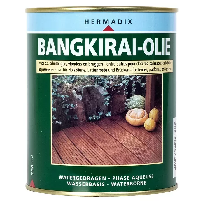 Hermadix Bangkirai-olie Oranjebruin - 750 ml, Oranjebruin, Mat - Vooraanzicht