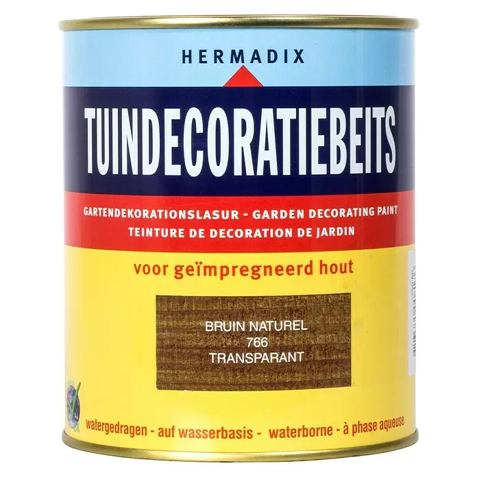 Hermadix Houtbeits voor tuindecoratie 766 bruin naturel - 750 ml, Bruin Naturel, Mat - Vooraanzicht