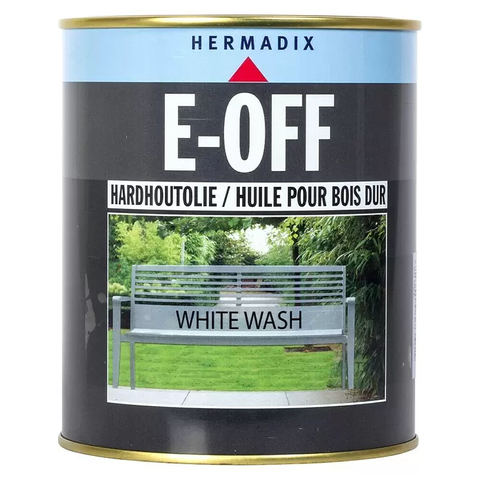Hermadix Hardhoutolie E-OFF White Wash - 750 ml, White Wash, Mat - Vooraanzicht