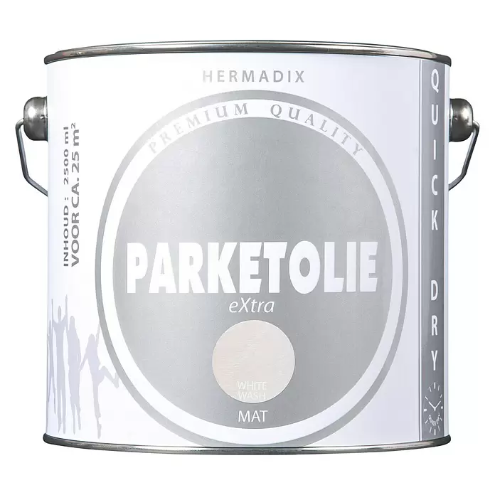 Hermadix Parketolie eXtra White Wash - White Wash, 2,5 l, Mat - Vooraanzicht
