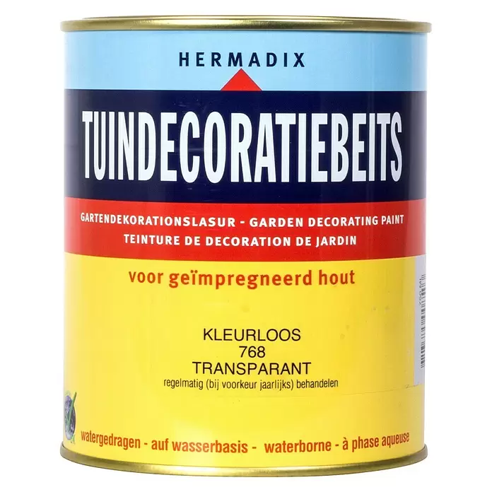 Hermadix Houtbeits voor tuindecoratie 768 kleurloos - 750 ml, Kleurloos, Mat - Vooraanzicht