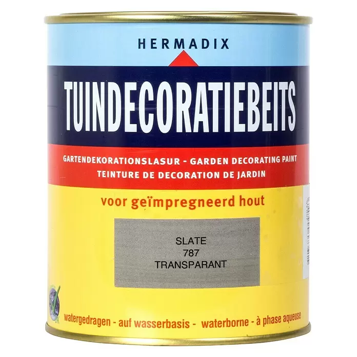 Hermadix Houtbeits voor tuindecoratie 787 slate - 750 ml, Slate, Mat - Vooraanzicht