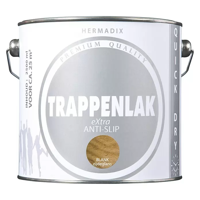 Hermadix Lak voor trappen eXtra Anti Slip - Blank, 2,5 l, Zijdeglans - Vooraanzicht