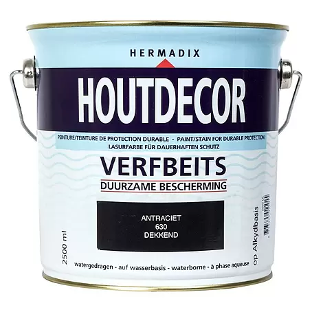 Hermadix  Houtbeits houtdecor 630 antraciet 2500ml