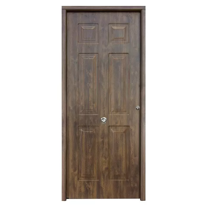 THT Puerta de entrada de seguridad exterior Saga M100 Yedra - 90 x 210 cm, Apertura según normativa: Izquierda, Roble viejo - Vista frontal
