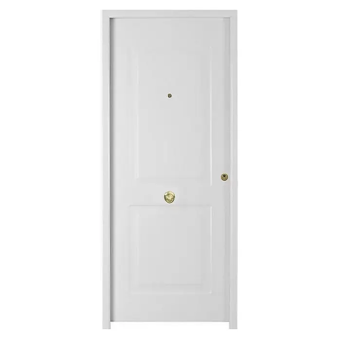 THT Puerta de entrada de seguridad exterior Saga 100 Semiprovenzal - 90 x 210 cm, Apertura según normativa: Izquierda, Blanco - Vista frontal