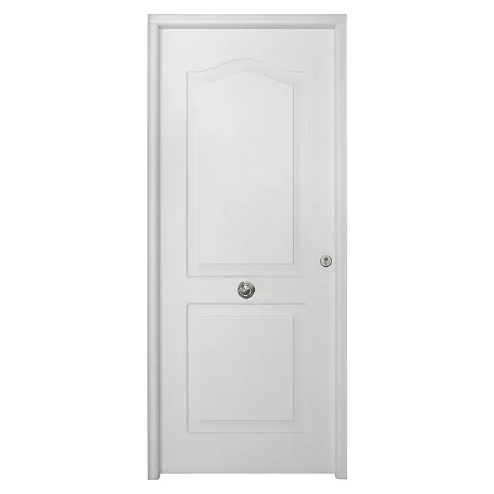 THT Puerta de entrada de seguridad exterior Saga M100 Semiprovenzal - 90 x 210 cm, Apertura según normativa: Izquierda, Blanco - Vista frontal