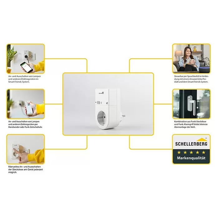 Schellenberg Smart Home Funksteckdose - Innen, Weiß