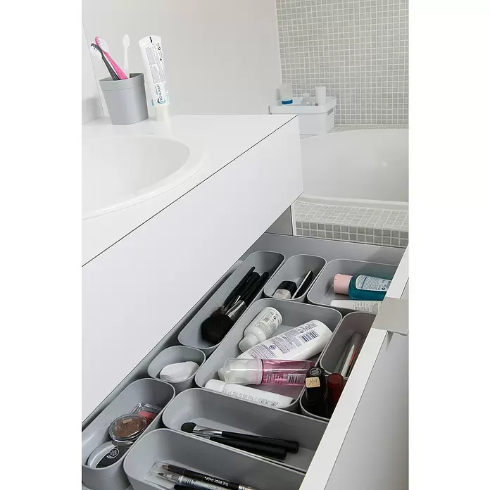 Keter Organizador para cajón Infinity - L x An x Al: 15,5 x 5,1 x 7,7 cm, Gris, Plástico - Producto en uso