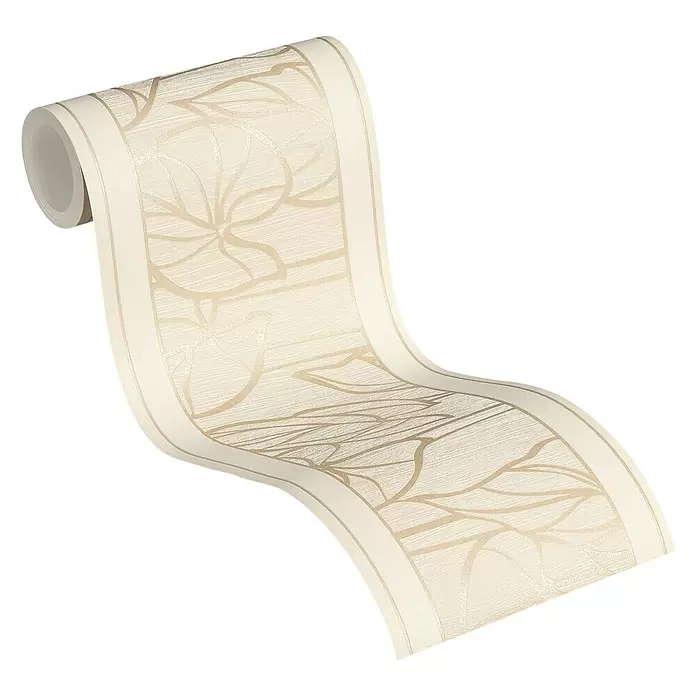 AS Creation Only Borders Tapetenborte - Creme, Floral, 5 x 0,17 m, Vlies - Diagonale Ansicht