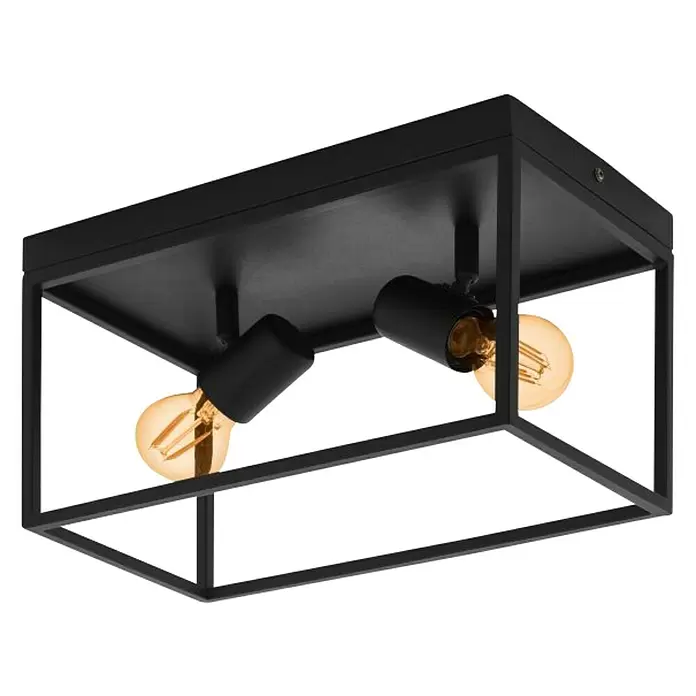 Eglo Plafondspot Silentina - 80 W, l x b x h: 36 x 18 x 20,5 cm, E27, 2 st. - Diagonaal zicht