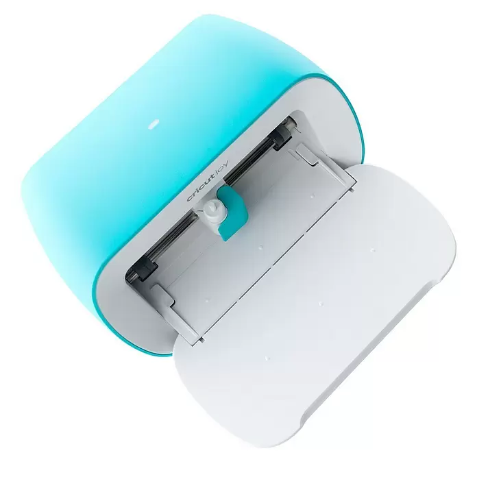 Cricut Joy Schneideplotter Smarte Schneide- und Zeichenmaschine - Türkis/Weiß, Bluetooth, Schnittbreite: 10,4 cm, Schnittlänge: 1,2 m - Diagonale Ansicht