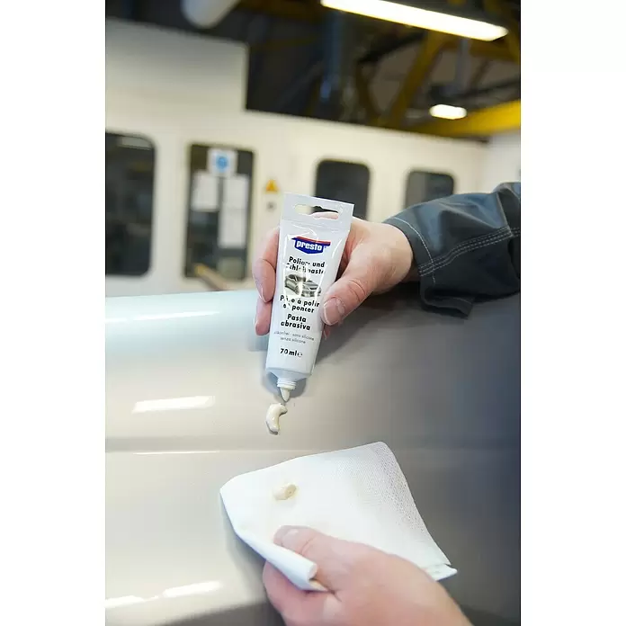 Presto Polier- & Schleifpaste - 50 g - Anwendungsbeispiel