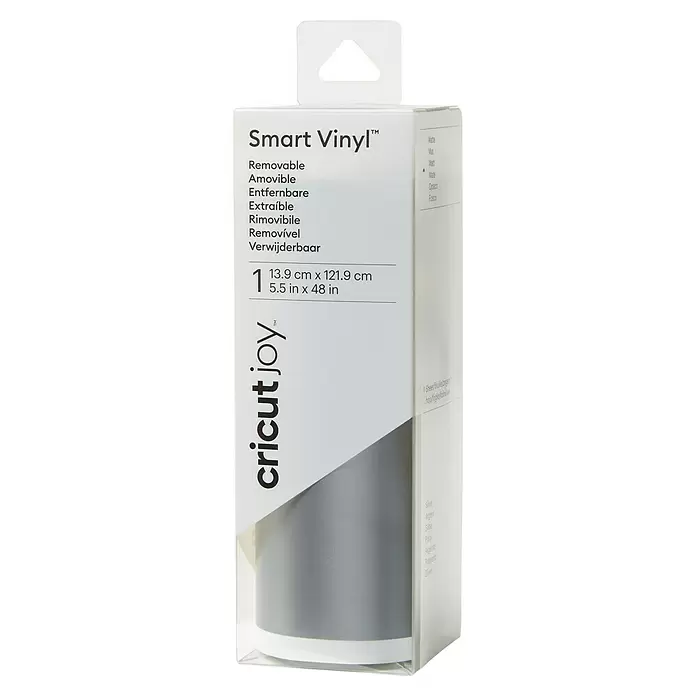 Cricut Joy Vinylfolie Smart Vinyl Ablösbar - Silber, 121,9 x 13,9 cm, Wieder entfernbar - Vorderansicht