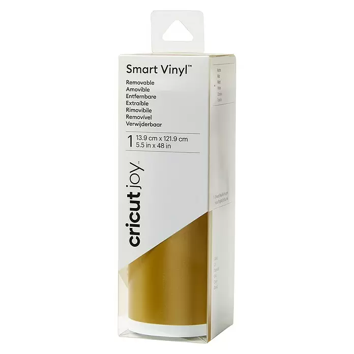 Cricut Joy Vinylfolie Smart Vinyl Ablösbar - Gold, 121,9 x 13,9 cm, Wieder entfernbar - Vorderansicht
