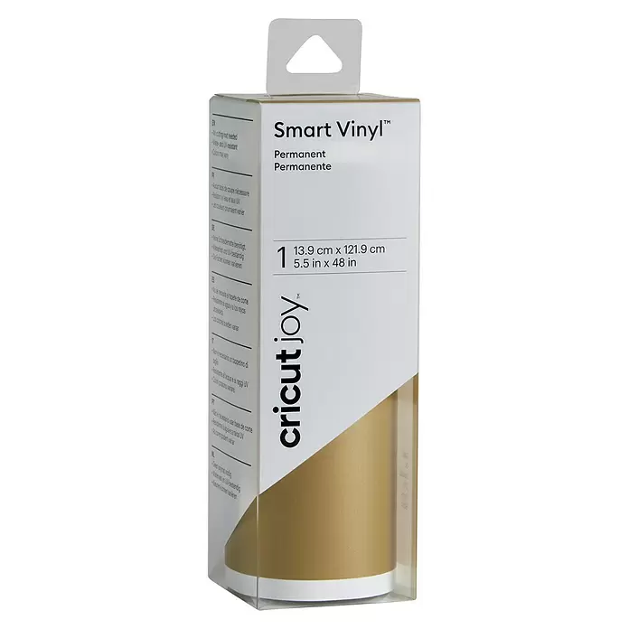 Cricut Joy Vinylfolie Smart Vinyl Permanent - 1 Stk., Gold, 121,9 x 13,9 cm, Dauerhaft klebend - Vorderansicht